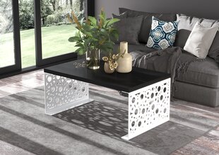Kavos staliukas ADRK Furniture Rina, 100x60cm, juodas/baltas kaina ir informacija | Kavos staliukai | pigu.lt