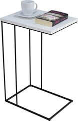 Šoninis staliukas ADRK Furniture Dru, 62x30x40 cm, baltas/juodas kaina ir informacija | Kavos staliukai | pigu.lt