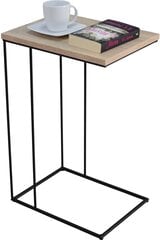 Šoninis staliukas ADRK Furniture Dru, 62x30x40 cm, šviesiai rudas/juodas kaina ir informacija | Kavos staliukai | pigu.lt