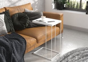 Šoninis staliukas ADRK Furniture Dru, 62x30x40 cm, baltas kaina ir informacija | Kavos staliukai | pigu.lt
