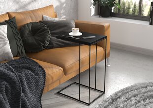 Šoninis staliukas ADRK Furniture Dru, 62x30x40 cm, šviesiai juodas kaina ir informacija | Kavos staliukai | pigu.lt