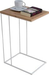 Šoninis staliukas ADRK Furniture Dru, 62x30x40 cm, rudas/baltas kaina ir informacija | Kavos staliukai | pigu.lt