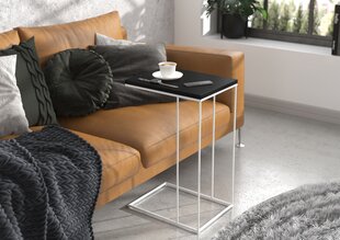 Šoninis staliukas ADRK Furniture Dru, 62x30x40 cm, juodas/baltas kaina ir informacija | Kavos staliukai | pigu.lt