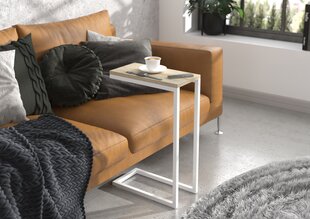 Šoninis staliukas ADRK Furniture Spark, 62x30x40 cm, šviesiai rudas/baltas kaina ir informacija | Kavos staliukai | pigu.lt