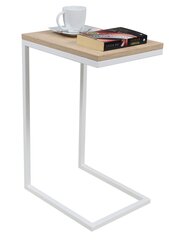 Šoninis staliukas ADRK Furniture Spark, 62x30x40 cm, šviesiai rudas/baltas kaina ir informacija | Kavos staliukai | pigu.lt