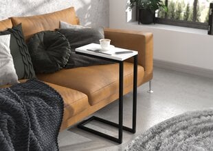 Šoninis staliukas ADRK Furniture Spark, 62x30x40 cm, baltas/juodas kaina ir informacija | Kavos staliukai | pigu.lt