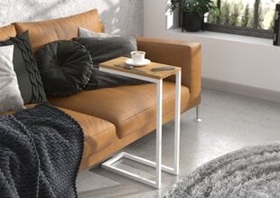 Приставной столик ADRK Furniture Spark, 62x30x40 см, коричневый/белый цвет цена и информация | Журнальные столики | pigu.lt