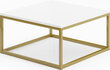 Kavos staliukas ADRK Furniture Belten 65x65cm, baltas/aukso kaina ir informacija | Kavos staliukai | pigu.lt