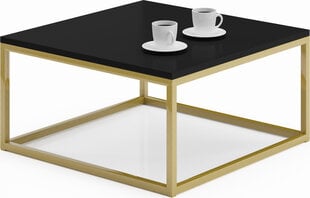 Kavos staliukas ADRK Furniture Belten 65x65cm, juodas/aukso kaina ir informacija | Kavos staliukai | pigu.lt