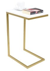 Šoninis staliukas ADRK Furniture Spark, 62x30x40 cm, baltas/aukso kaina ir informacija | Kavos staliukai | pigu.lt
