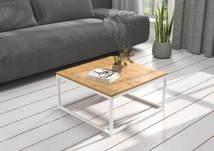 Журнальный столик ADRK Furniture Belten 65x65см, коричневый/белый цвет цена и информация | Журнальные столики | pigu.lt