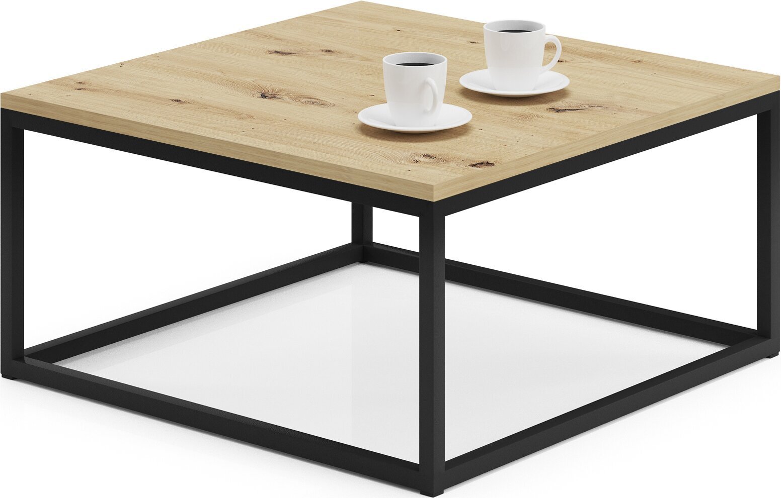 Kavos staliukas ADRK Furniture Belten 65x65cm, rudas/juodas kaina ir informacija | Kavos staliukai | pigu.lt