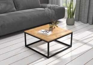 Kavos staliukas ADRK Furniture Belten 65x65cm, rudas/juodas kaina ir informacija | Kavos staliukai | pigu.lt