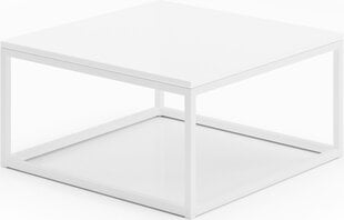 Kavos staliukas ADRK Furniture Belten 65x65cm, baltas kaina ir informacija | Kavos staliukai | pigu.lt