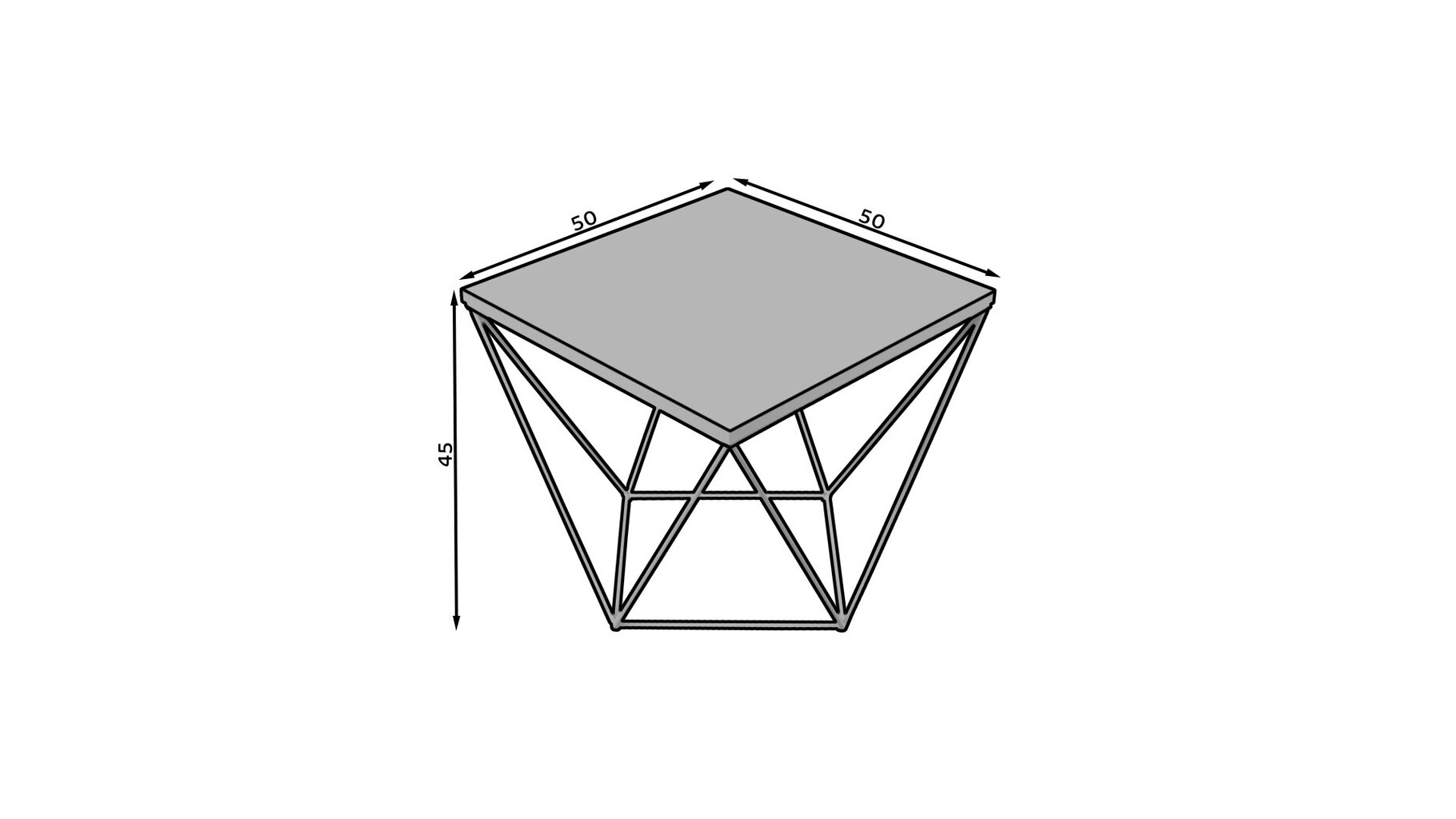 Kavos staliukas ADRK Furniture Diana 50x50cm, baltas/juodas цена и информация | Kavos staliukai | pigu.lt