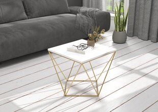 Журнальный столик ADRK Furniture Diana 50x50см, белый/золотой цвет цена и информация | Журнальные столы | pigu.lt
