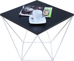 Kavos staliukas ADRK Furniture Diana 50x50cm, juodas/baltas kaina ir informacija | Kavos staliukai | pigu.lt