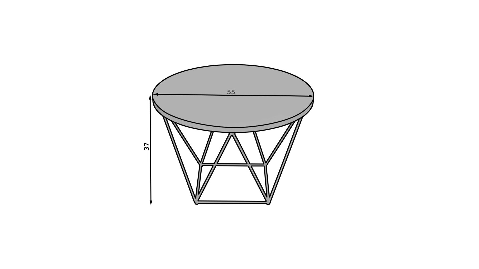 Kavos staliukas ADRK Furniture Liam, 55x55cm, baltas/juodas kaina ir informacija | Kavos staliukai | pigu.lt