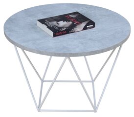 Kavos staliukas ADRK Furniture Liam, 55x55cm, pilkas/baltas kaina ir informacija | Kavos staliukai | pigu.lt