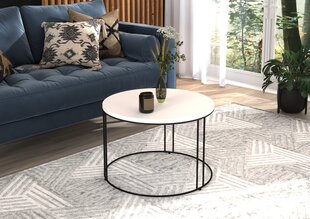 Журнальный столик ADRK Furniture Noel, 55x55см, белый/черный цвет цена и информация | Журнальные столы | pigu.lt