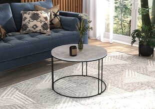 Kavos staliukas ADRK Furniture Noel, 55x55cm, pilkas/juodas kaina ir informacija | Kavos staliukai | pigu.lt