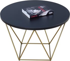 Кофейный столик ADRK Furniture Liam, 55x55 см, черный/золотой цвет цена и информация | Журнальные столы | pigu.lt