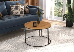 Kavos staliukas ADRK Furniture Noel, 55x55cm, rudas/juodas kaina ir informacija | Kavos staliukai | pigu.lt