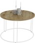 Kavos staliukas ADRK Furniture Noel, 55x55cm, rudas/baltas kaina ir informacija | Kavos staliukai | pigu.lt