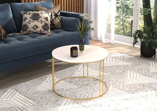 Журнальный столик ADRK Furniture Noel, 55x55см, белый/золотой цвет цена и информация | Журнальные столы | pigu.lt