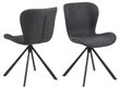 2-jų kėdžių komplektas Actona Batilda, juodas kaina ir informacija | Virtuvės ir valgomojo kėdės | pigu.lt