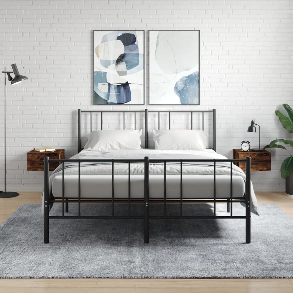 2-jų spintelių prie lovos komplektas vidaXL, rudas цена и информация | Spintelės prie lovos | pigu.lt