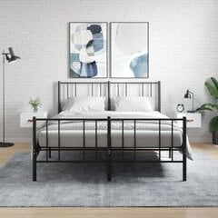2-jų spintelių prie lovos komplektas vidaXL, baltas kaina ir informacija | Spintelės prie lovos | pigu.lt