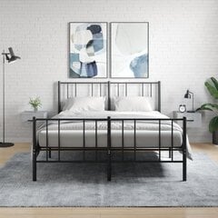 2-jų spintelių prie lovos komplektas vidaXL, pilkas kaina ir informacija | Spintelės prie lovos | pigu.lt