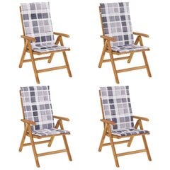 4-ių dalių sodo kėdžių komplektas su pagalvėlėmis vidaXL, rudas цена и информация | Садовые стулья, кресла, пуфы | pigu.lt