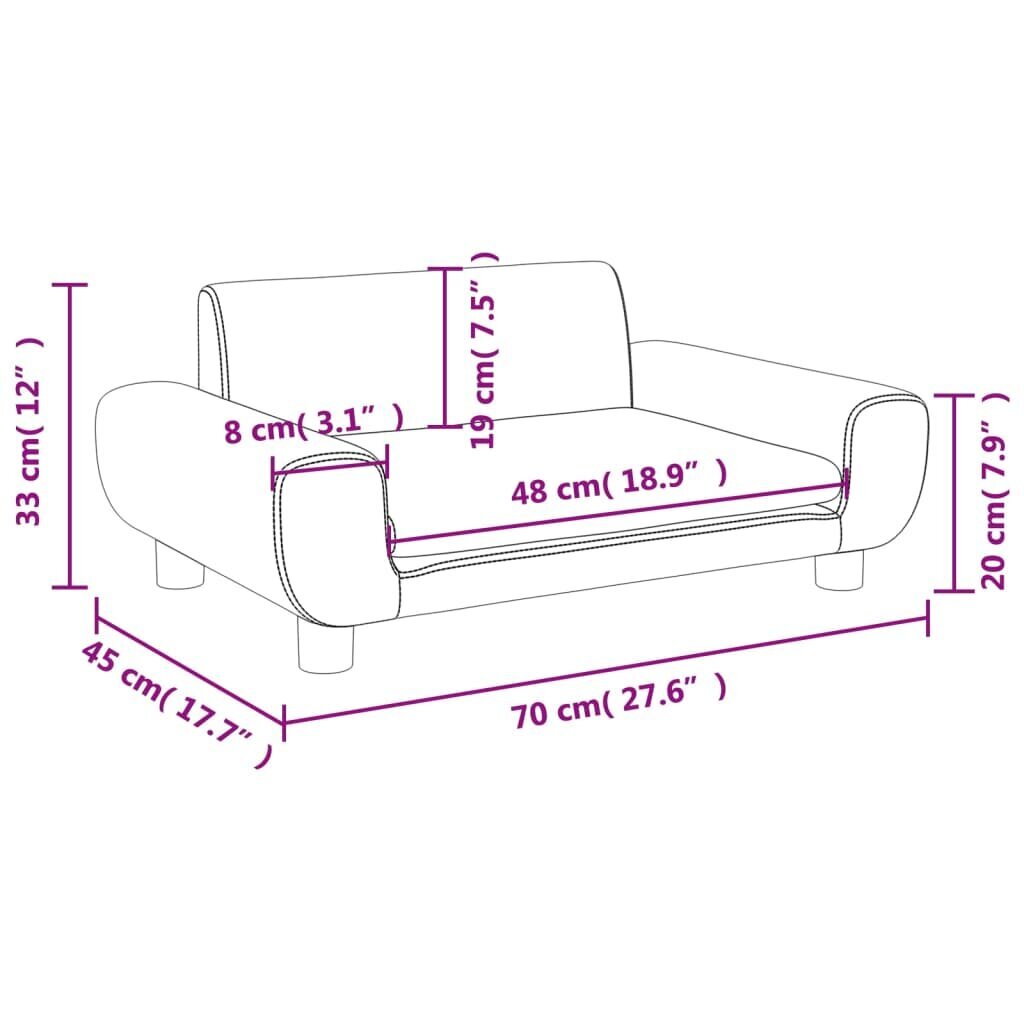 Vaikiška sofa vidaXL, pilka kaina ir informacija | Vaikiški sėdmaišiai, foteliai, pufai | pigu.lt