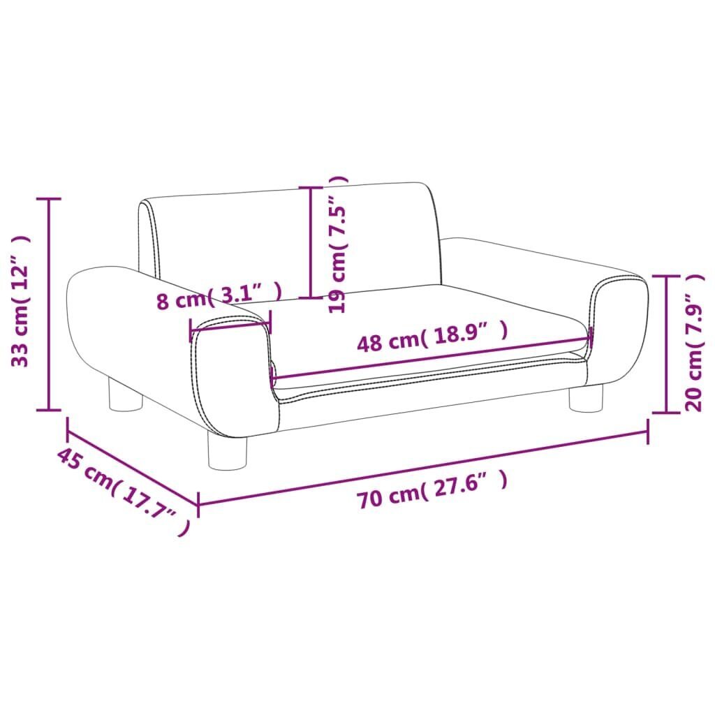 Vaikiška sofa vidaXL, pilka kaina ir informacija | Vaikiški sėdmaišiai, foteliai, pufai | pigu.lt