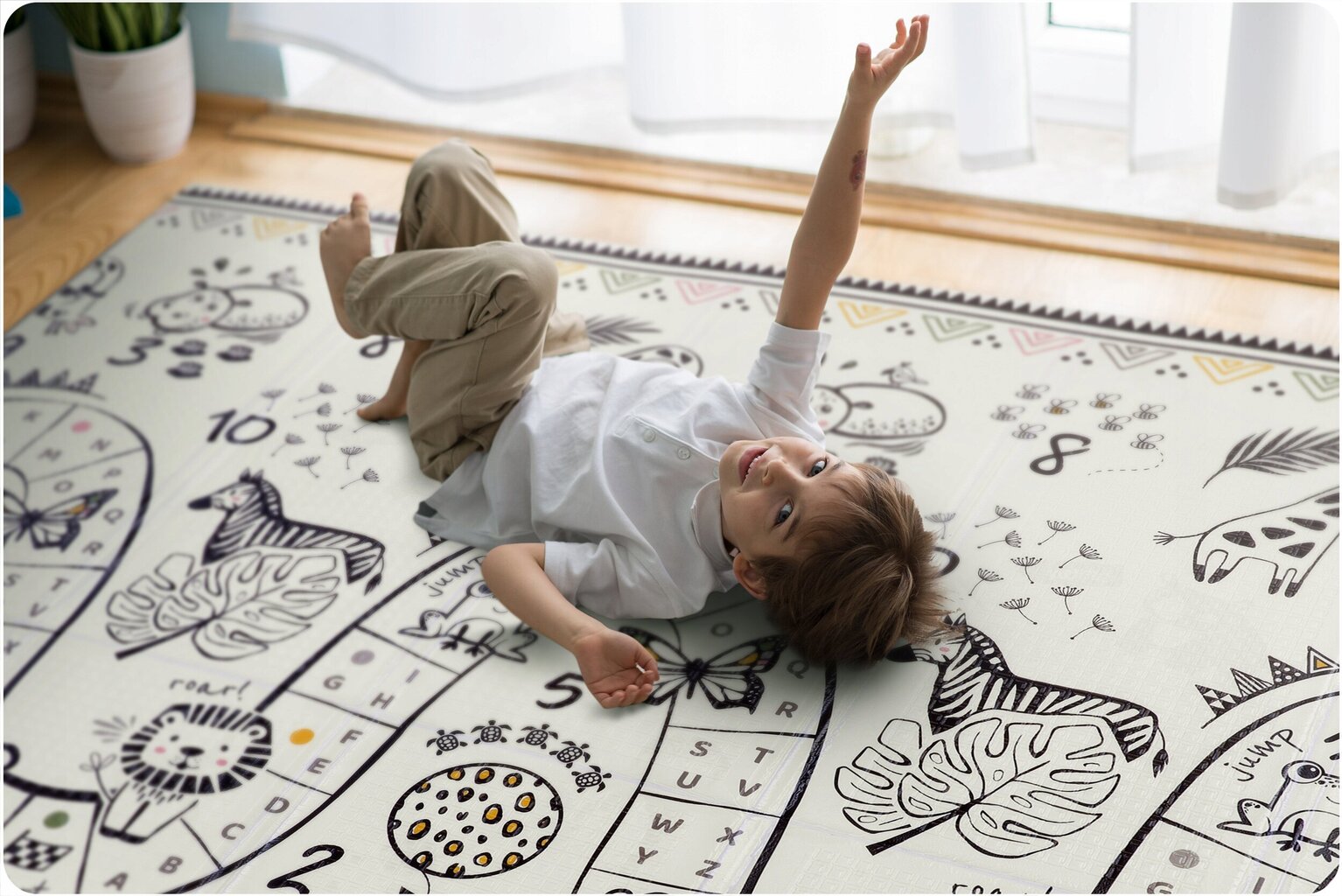 Mokomasis dvipusis putplasčio kilimėlis 200x150x1cm Nukido 734100 kaina ir informacija | Lavinimo kilimėliai | pigu.lt