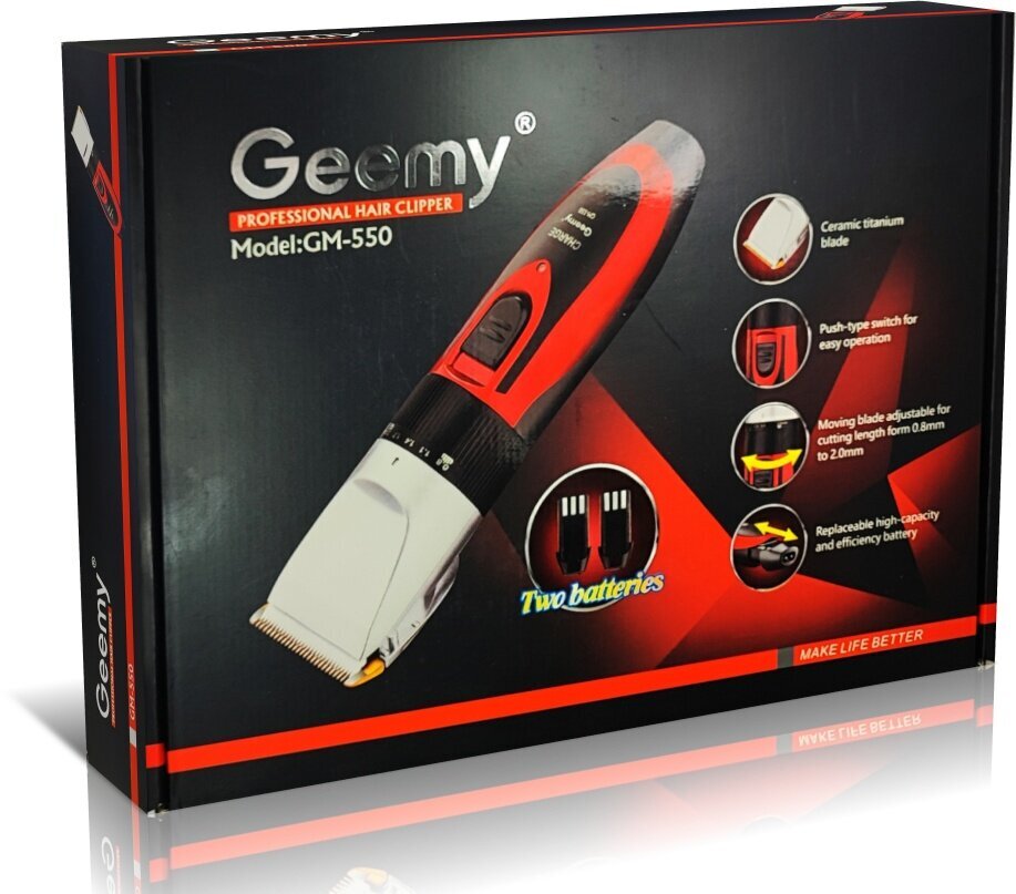Geemy GM-550 kaina ir informacija | Plaukų kirpimo mašinėlės | pigu.lt