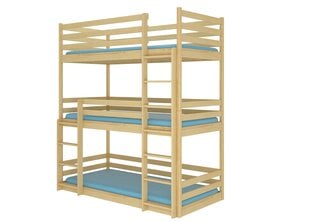 Кровать трехместная Adrk Furniture Tedro, 90х200 см, коричневая цена и информация | Детские кровати | pigu.lt
