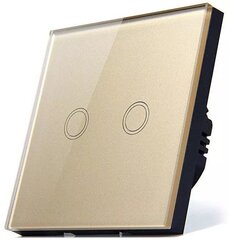 Sensorinis jungiklis Interlook, dvigubas, WiFi, aukso spalvos цена и информация | Выключатели, розетки | pigu.lt