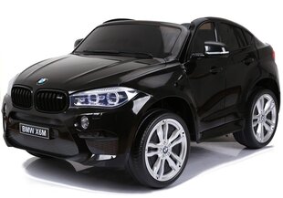 Dvivietis elektromobilis vaikams BMW X6M, juodas kaina ir informacija | Elektromobiliai vaikams | pigu.lt