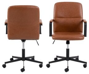 2-jų kėdžių komplektas Flora, rudas kaina ir informacija | Biuro kėdės | pigu.lt