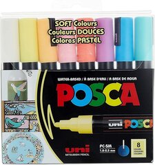 Маркеры Uni-Ball Posca PC-5M SOFT Color, 8 шт. цена и информация | Принадлежности для рисования, лепки | pigu.lt