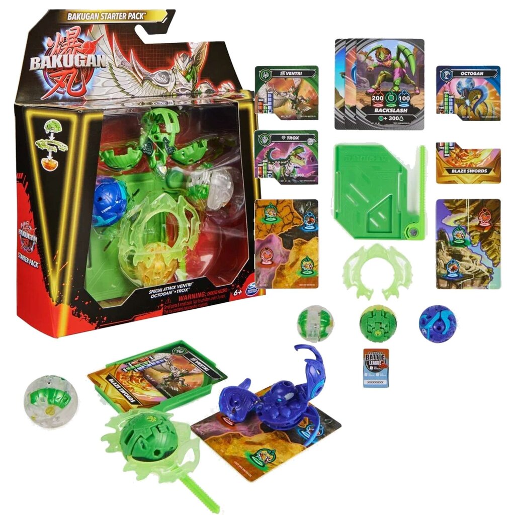 Rinkinys Bakugan Special Attack Ventri Octagon Trox 3 pradinės figūrėlės kaina ir informacija | Žaislai berniukams | pigu.lt