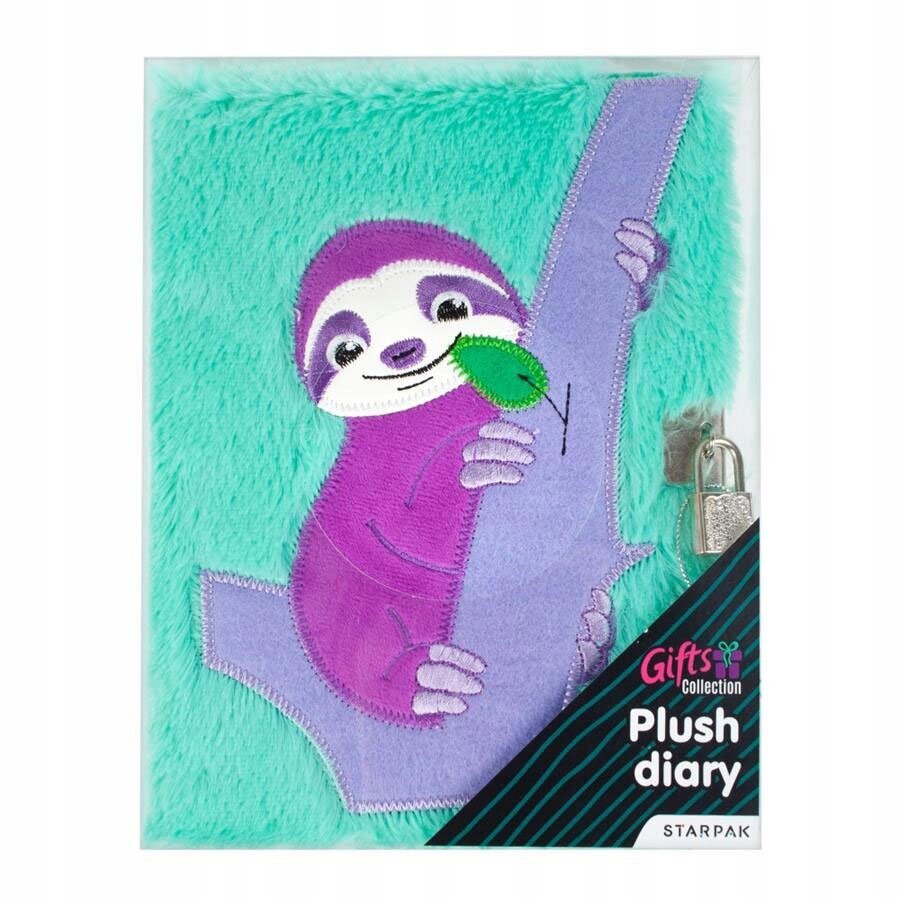 Pliušinis dienoraštis su spyna Starpak Plush Sloth 429459, A5 kaina ir informacija | Sąsiuviniai ir popieriaus prekės | pigu.lt