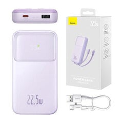 Powerbank Baseus Comet with USB to USB-C cable, 10000mAh, 22.5W (purple) цена и информация | Зарядные устройства Power bank | pigu.lt