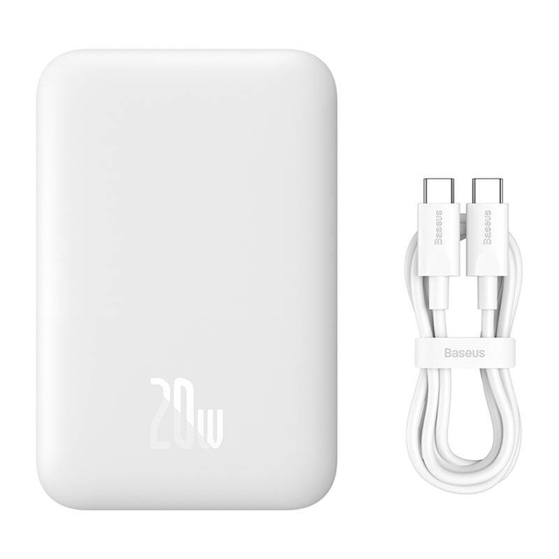 Magnetic Mini Wireless Fast Charge Power Bank Baseus 2022, 6000mAh 20W White kaina ir informacija | Atsarginiai maitinimo šaltiniai (power bank) | pigu.lt