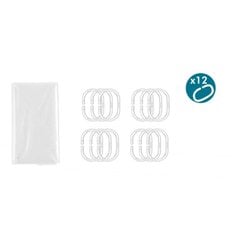 Занавеска для душа 180 x 180 cm Прозрачный Белый Пластик PEVA (12 штук) цена и информация | Набор акскссуаров для ванной | pigu.lt