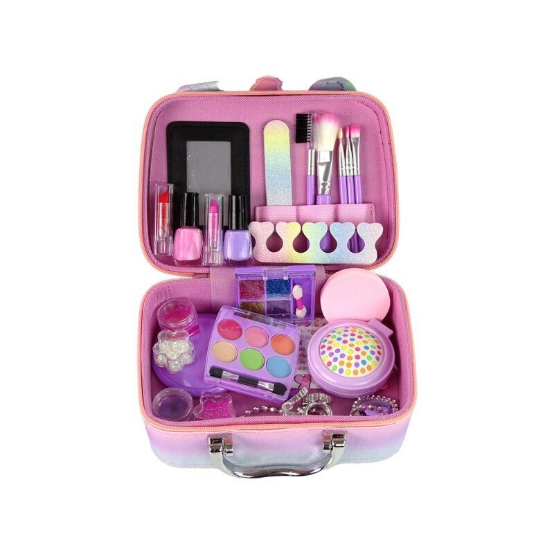 Kosmetikos grožio rinkinys vaikams LeanToys Beauty Set in Glitter Suitcase, 1 vnt. kaina ir informacija | Kosmetika vaikams ir mamoms | pigu.lt