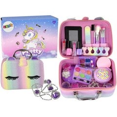 Kosmetikos grožio rinkinys vaikams LeanToys Beauty Set in Glitter Suitcase, 1 vnt. цена и информация | Косметика для мам и детей | pigu.lt